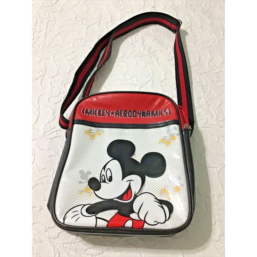 Disney Mickey Mouse Purse Red White Black Small Bookbag Tote Shoulder Strap Y2K‎